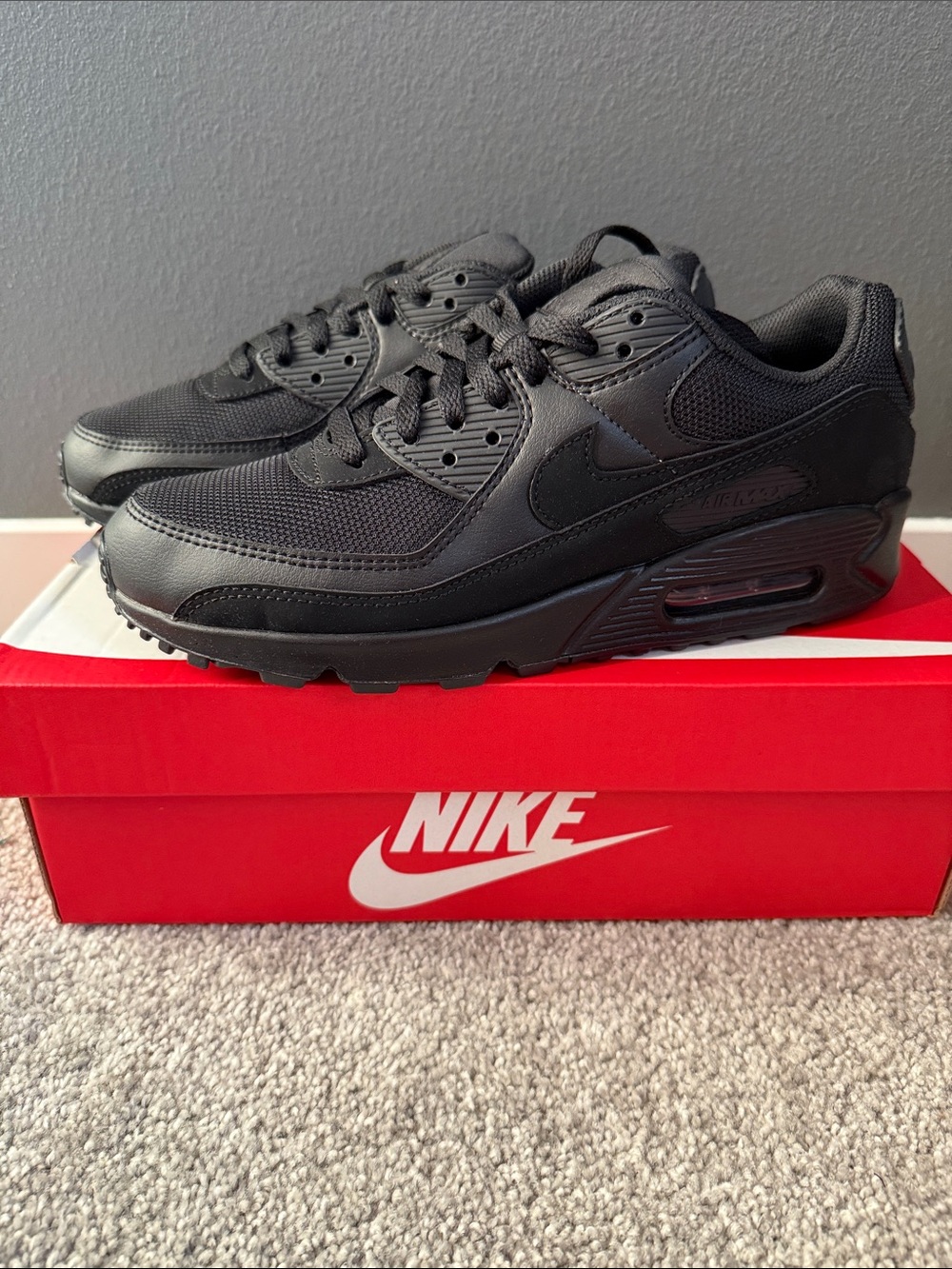 Nike All-Black Low-Top Mesh & Leather Sneakers